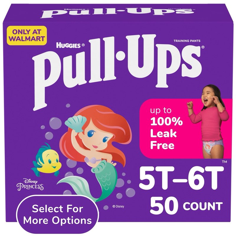 Pull-Ups Girls' Potty Training Pants, Size 5T-6T Training Underwear (46 - 60 lbs), 50 Count 