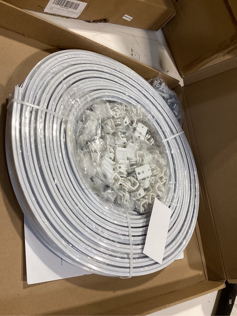 Condition photo showing Good Condition for urbanred flexible bendable ceiling curtain track, 39.4ft (12m), mount for rail with curtain tracks system, room divider, curtains rod, rv ceiling track for curtains, long curved hospital system, white 12 meters (39.4 ft) white