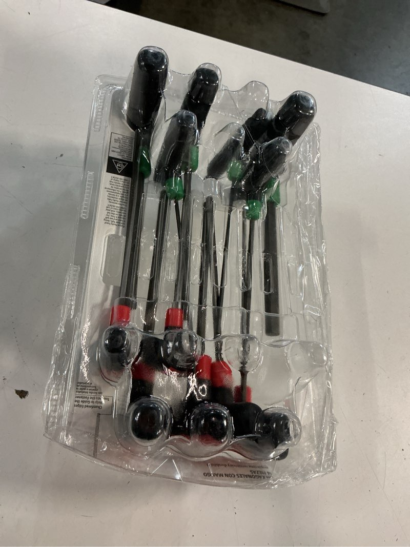 Condition photo showing Good Condition for (incomplete)husky 14-piece sae and metric t-handle hex key set