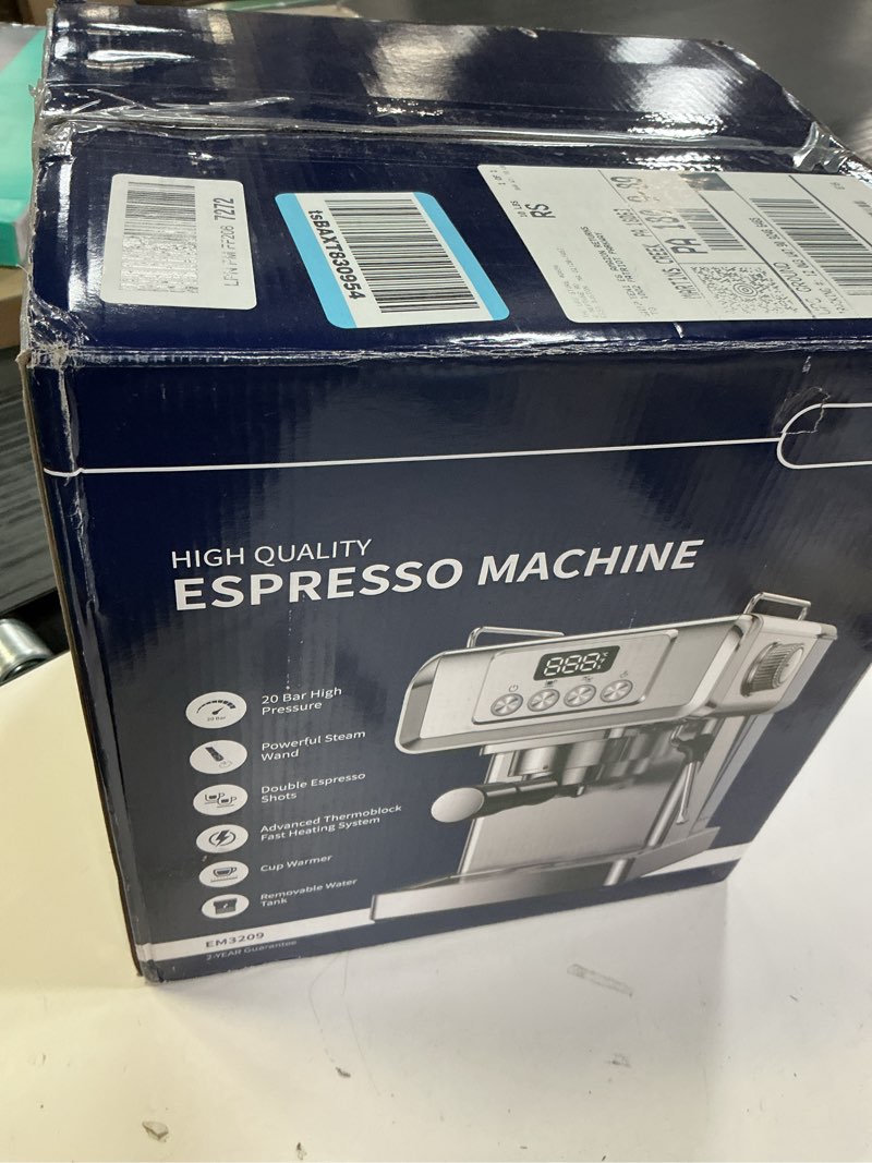 Condition photo showing Good Condition for SHARDOR 20-Bar Espresso Machine for Home Barista, Built-In Steam Wand for Latte & Cappuccino, Stainless Steel Coffee Maker with Temp Display, 1350W, 60oz Water Reservoir