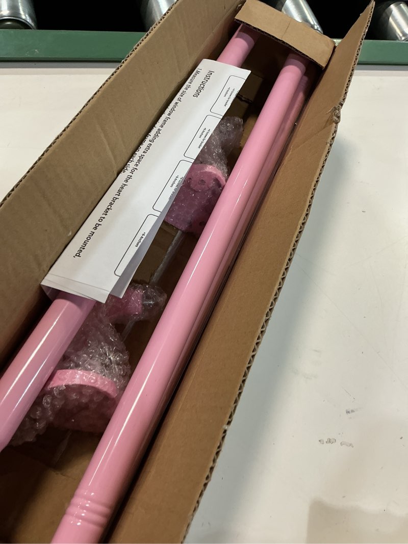 Condition photo showing Good Condition for pink curtain rods for windows 32 to 150 inch,adjustable blackout curtain rod fobedroom,outdoor,3/4 inch diameter for bedroom,kitchen and patio,no rust (pink, 32‘’-150‘’) pink 32"-150"