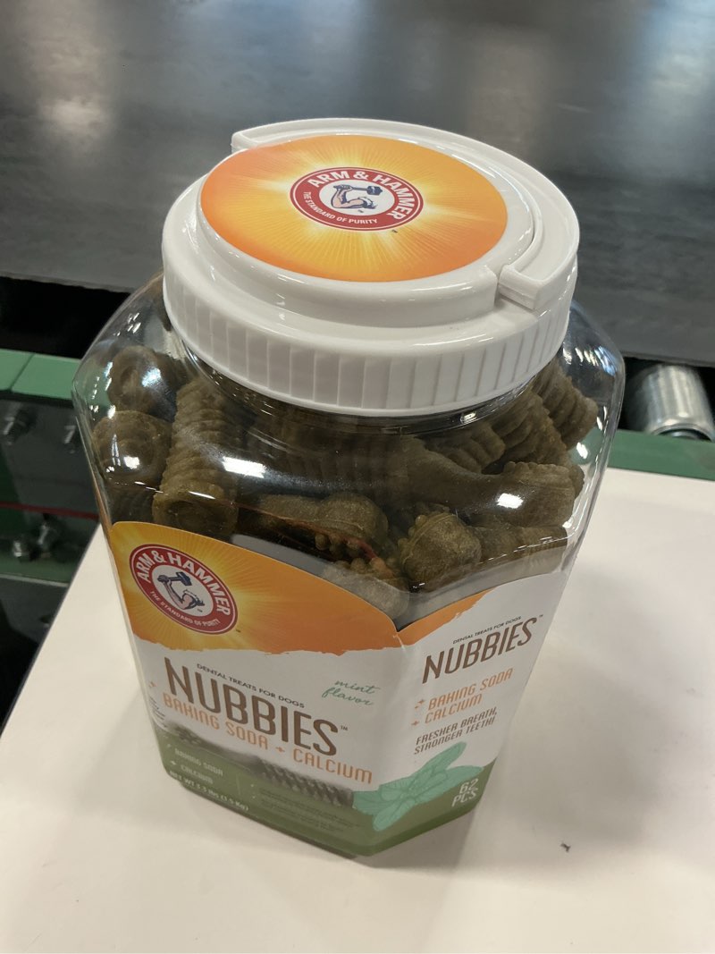 ((Exp/02/18/2028))Arm & Hammer for Pets Nubbies Dental Treats for Dogs with Baking Soda and Calcium, Treat Chews Help 