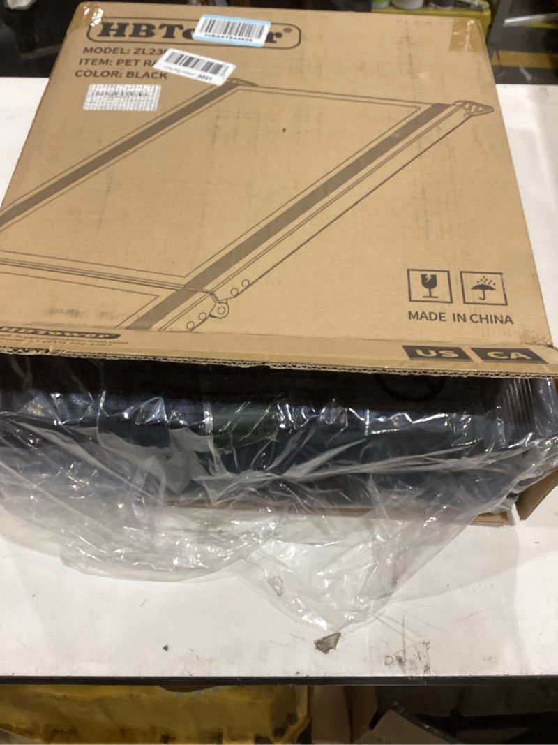 Condition photo showing As Is for HBTower 63" Long & 17.3" Wide Folding Dog Ramp for Car, SUV & Truck – Portable Pet Ramp with Non-Slip Surface, Extra Wide Steps for Large Dogs Up to 250LBS