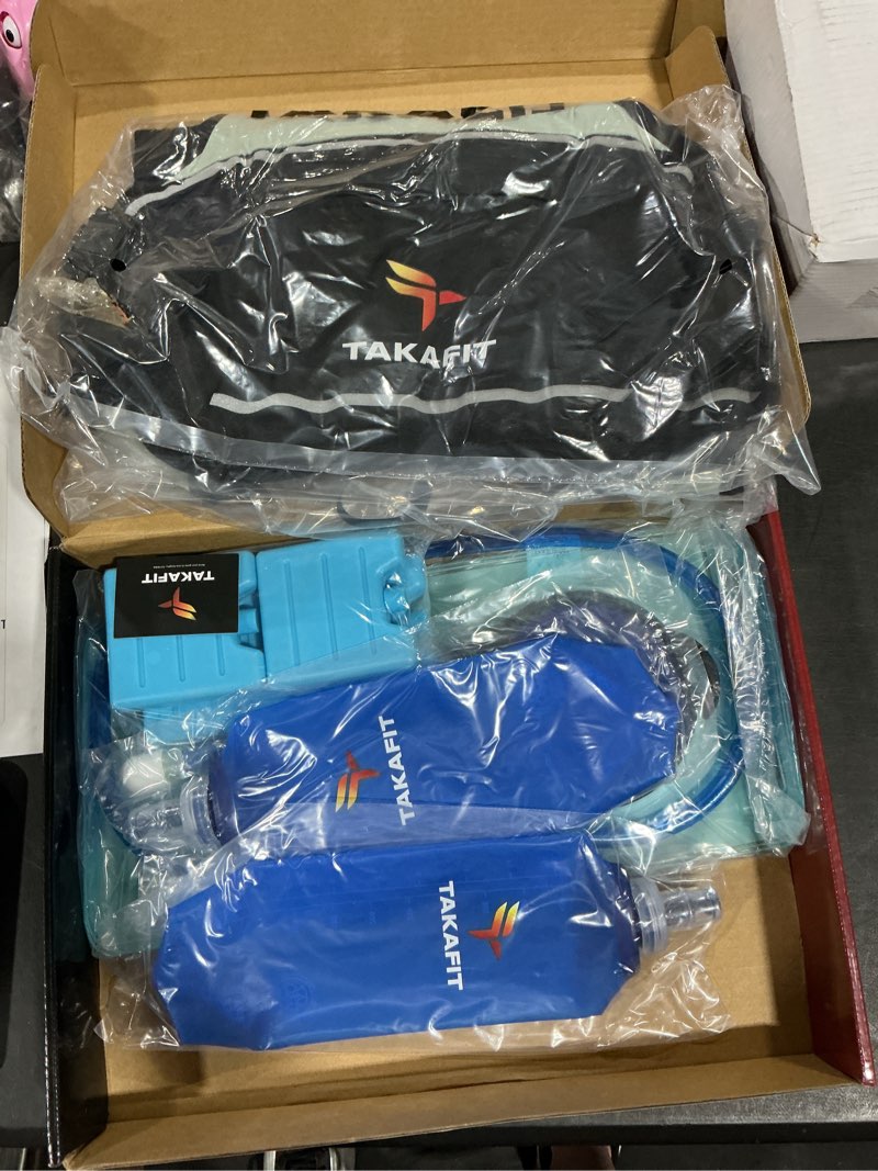 Condition photo showing New/Like New for TakaFiTrail Running Hydration Vest Men - Breathable Trail Running Hydration Vest w/ 2 Water Bottles, Bladder Pouch, Ice Pack for Runners - Reflective Marathon Gear Jogging Backpack for Hiking