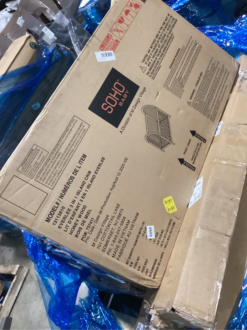 Condition photo showing Good Condition for Soho Baby Everlee 3-in-1 Island Crib, Honey Wood