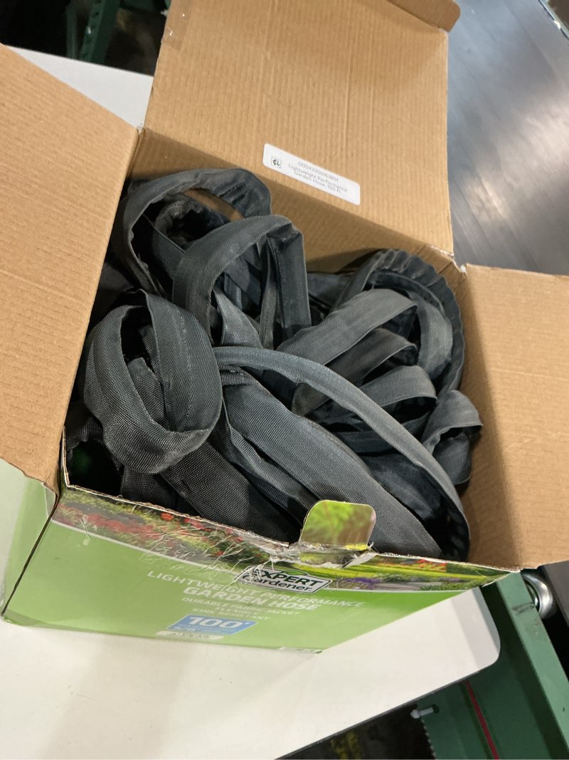 Condition photo showing As Is for expert gardener lightweight performance garden hose, 100 ft.