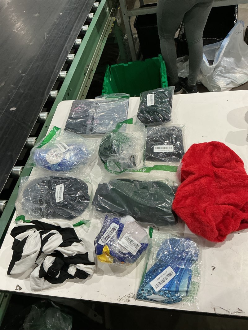 Condition photo showing As Is for assorted lot of apparel (men’s, women’s, kids, clothes of all different sizes)