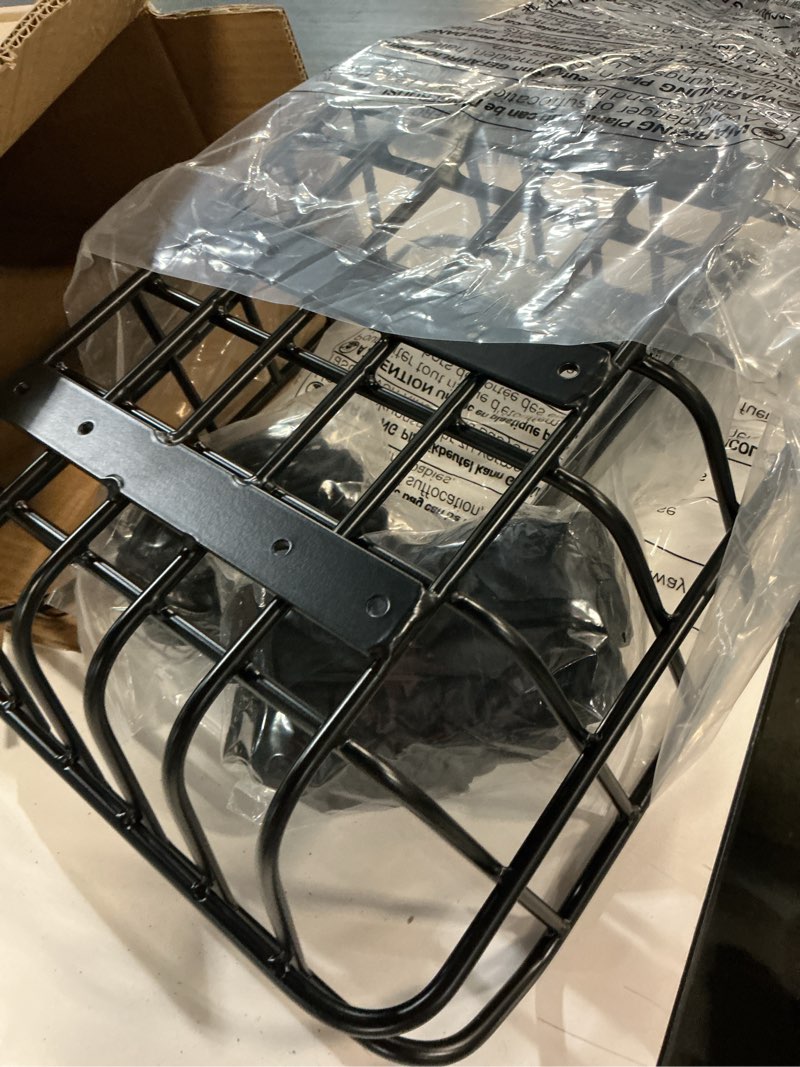 Condition photo showing New/Like New for cxwxc rear bike basket - bicycle rear basket with cargo net and waterproof cover - rear mount aluminium bike basket large capacity
