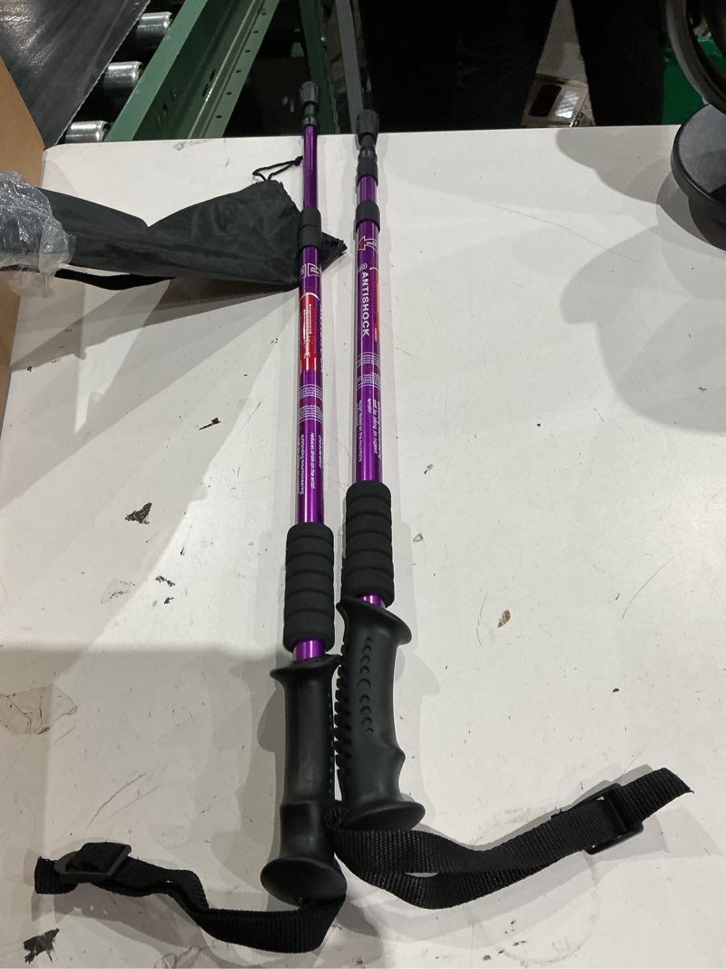 Condition photo showing Good Condition for aihoye hiking trekking poles, 2 pack collapsible, lightweight, anti shock, walking sticks, adjustable hiking pole for men and women purple