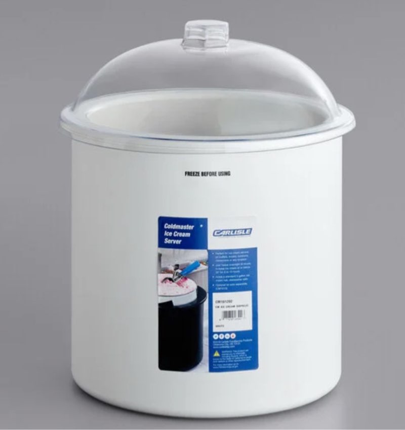 Carlisle CM101202 White 3 Gallon Coldmaster Ice Cream Cold Crock with Lid