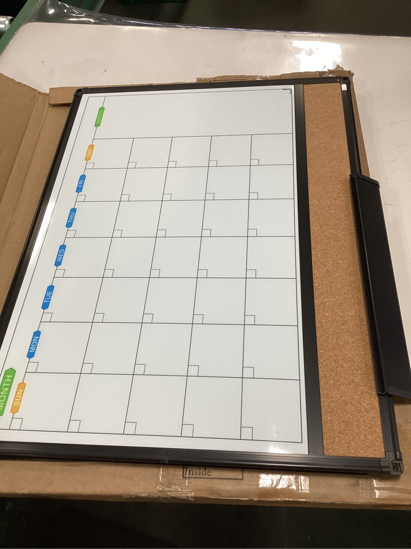 Condition photo showing New/Like New for Excello Global Products Magnetic Dry Erase Calendar Whiteboard: Large 20"x30" Weekly Monthly Format Reminder Note Section Planner Erasable Wall Mounted Office School White Board