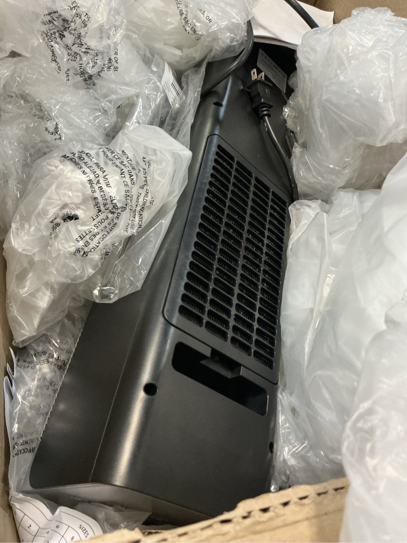 Condition photo showing As Is for space heaters for indoor use, 1500w ptc ceramic electric heater with thermostat, room temperature display, 70° oscillation, remote control, 12h timer, quiet portable heater for office bedroom
