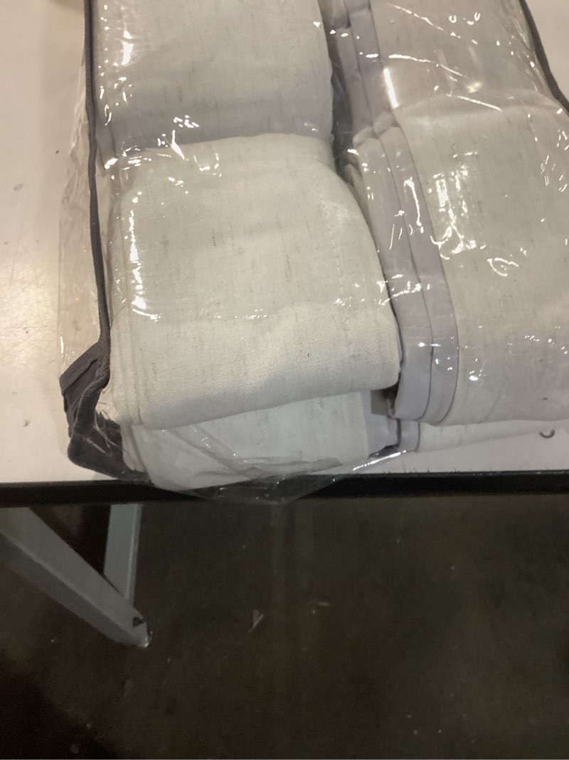 Condition photo showing As Is for natural pinch pleated linen blackout 105 inch curtains 2 panels for living room bedroom thermal insulated 100% black out linen drapes with liner room darkening window curtains 40x105 natural linen 40"w x 105"l (pack of 2)