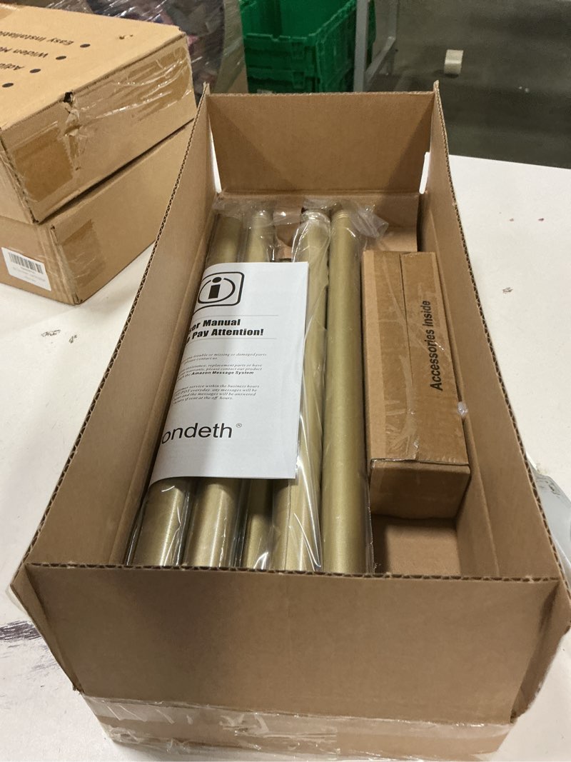 Condition photo showing New/Like New for Curtain Rods for Windows 16 to 144 Inches Adjustable Length 1 Inch Diameter Window Curtain Rod with Aluminium Finials, Warm Gold Warm Gold 16" to 144"