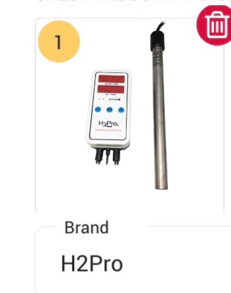 H2Pro Titanium Heater w/LED Display Controller, TH-300 (300W) (TH-300)