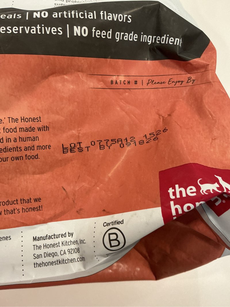 Condition photo showing New/Like New for (Best By:09/18/26)The Honest Kitchen Whole Food Clusters Small Breed Grain Free Beef Dry Dog Food, 4 lb Bag Beef 4 lb