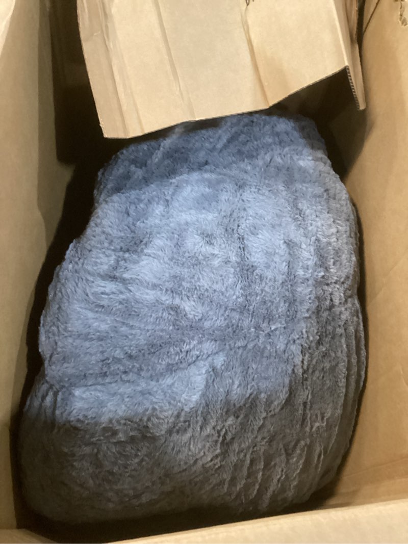 Condition photo showing Good Condition for MAXYOYO Kids Bean Bag Chair, Floral Shaped Bean Bag Sofa, Plush Faux Fur Toddler Couch with Petal Backrest for Boys Girls, Stuffed Cozy Sofa for Nursery, Bedroom, Grey