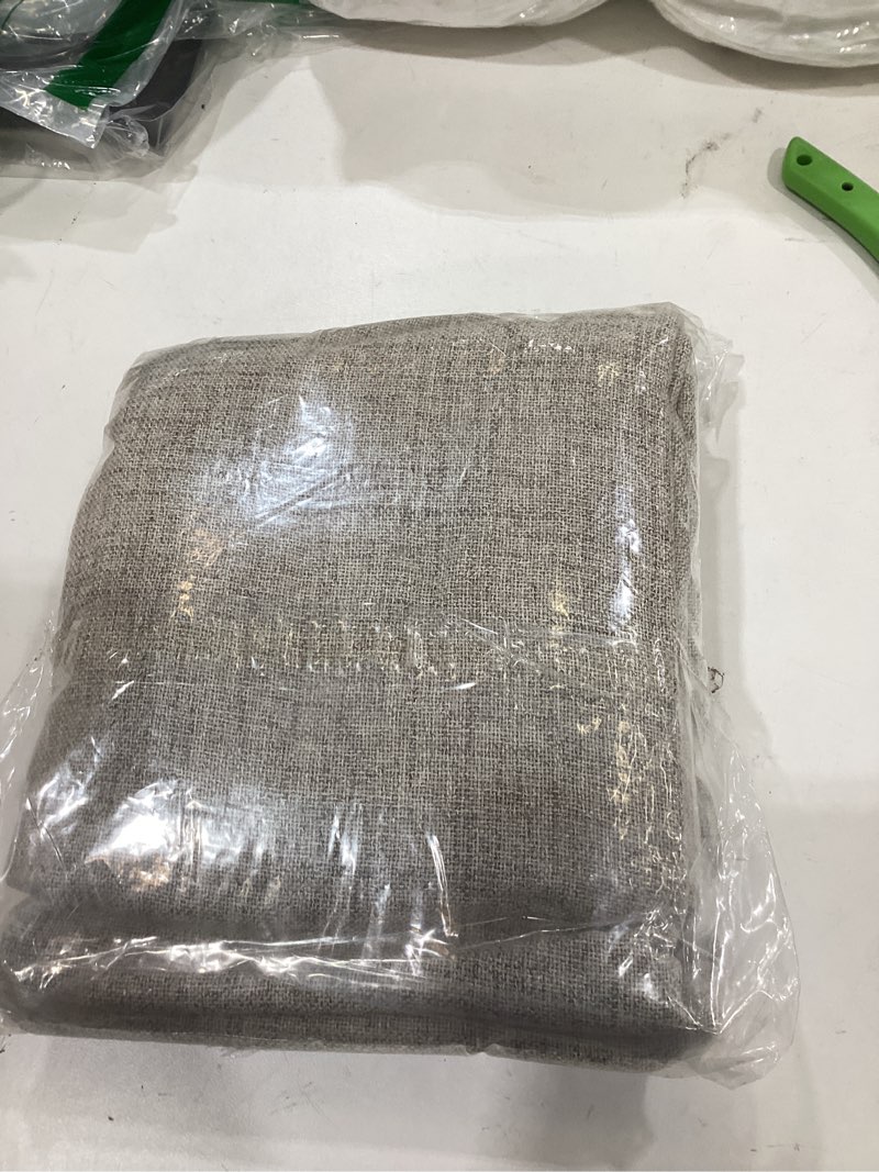Condition photo showing New/Like New for YoungsTex Oatmeal Linen Kitchen Windows Curtains 40 lnch Length, Burlap Short Drapes Semi Sheer with Bronze Grommet Light Filtering for Bathroom Bedroom, 2 Panels, 42 X 40 Inch 42"W x 40"L (Pack of 2) Dark Oatmeal
