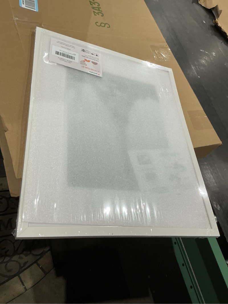 Condition photo showing Good Condition for upsimples 16x20 picture frame, display pictures 11x14 with mat or 16 x 20 without, wall hanging poster frame, white, 1 pack white 16x20