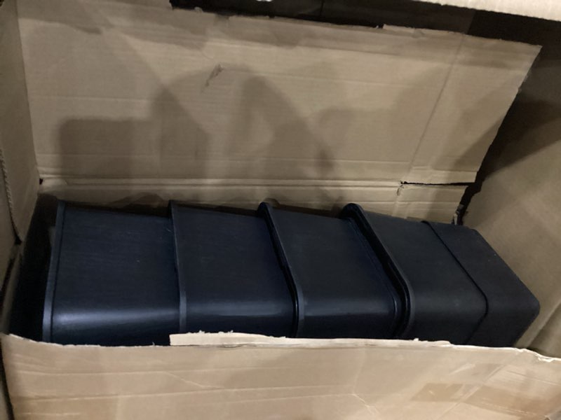 Condition photo showing Good Condition for Adjustable Bed Risers,Elevation in 3, 5 or 8 Inch Heavy Duty Risers,Oversized Fit Up to 5.5" Legs, Stackable Bed Raising Blocks for College Dorm Rooms, Couches, Tables, Desks(Set of 4 Riser) 8 inch-4 Pack Black