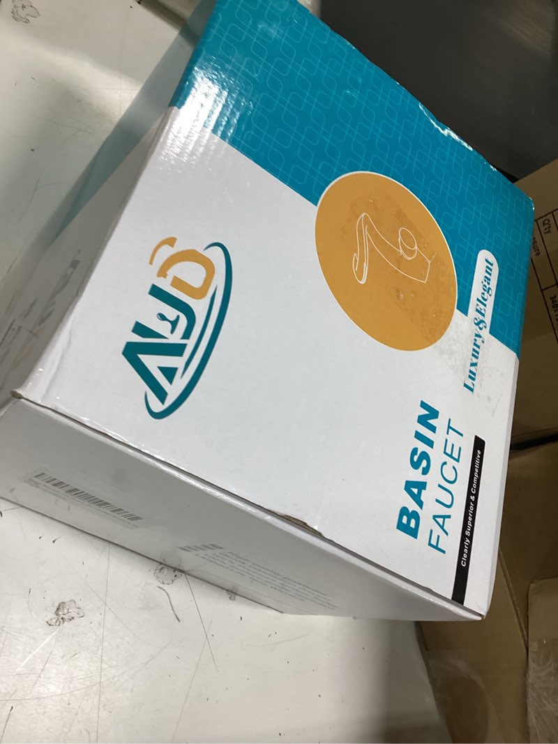 Condition photo showing Brand New for Elegant Alien Brushed Nickel Bathroom Sink Faucet Single Hole,AUU Waterfall Vanity Sink Faucet Solid Brass,Single Handle Basin Tap with Pop Up Drian&Deck Plate