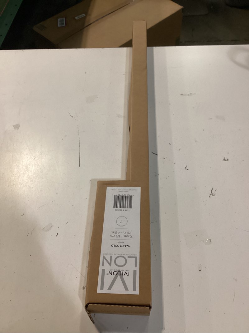 Condition photo showing New/Like New for ivilon drapery window curtain rod - end cap style design 1 inch pole. 28 to 48 inch color warm gold 28 to 48 in.