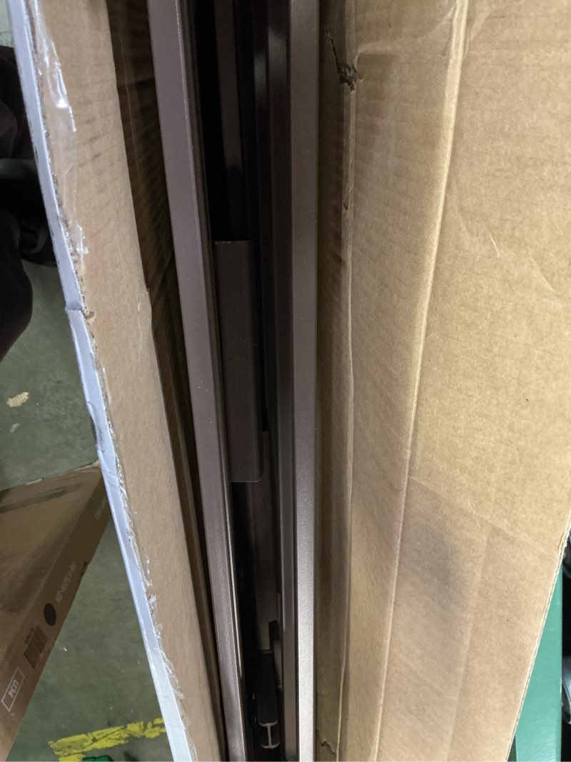 Condition photo showing As Is for summer infant metal expansion extra wide safety pet and baby gate, 44"-71" wide, 36” tall, hardware mounted for dog and child safety, fits large opening or doorway, auto close walk thru door - bronze