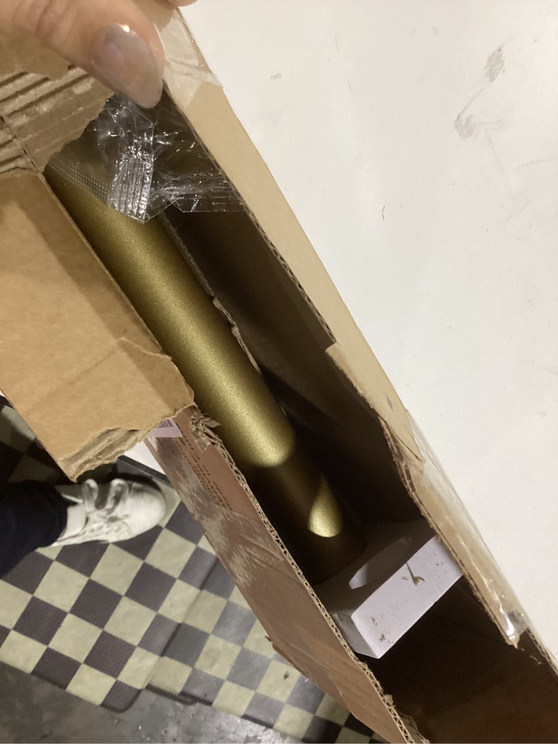 Condition photo showing Good Condition for Bay Window Curtain Rods 36-72 Inch, HOTOZON 1 Inch Curtain Rods for Bay Windows 24-68 Inches(Center Rod)), 20-36 Inch Side Rods for Windows 8-32 Inches with End Cap Finials, Antique Gold Antique Gold 36-72" (3 Sides)