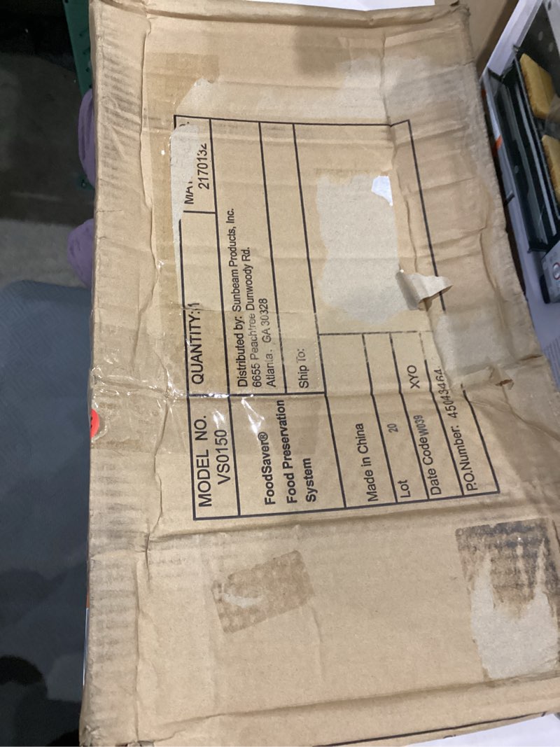 Condition photo showing As Is for FoodSaver PowerVac Compact Vacuum Sealing Machine Stainless Steel & Black Vertical Storage VS0150 | Preserves freshness reduces bag waste for both dry and wet food