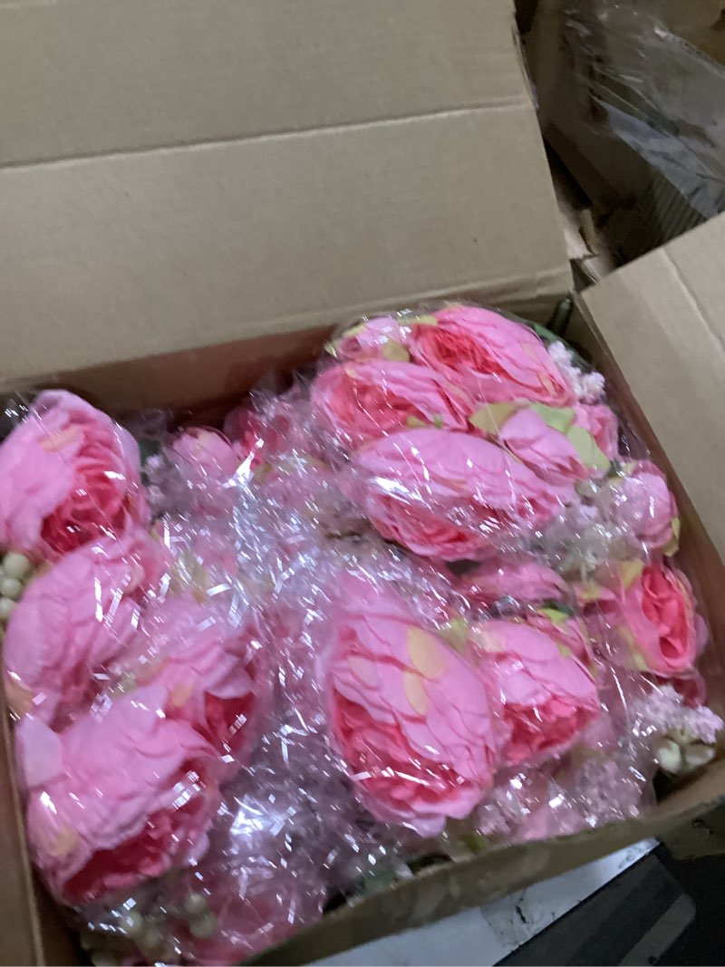 Condition photo showing Good Condition for jexine 24 bundles silk artificial peonies flowers faux peony bouquet fake peonies artificial flowers bouquets for vase floral arrangements wedding home table decoration (light pink,dark pink) light pink, dark pink 24