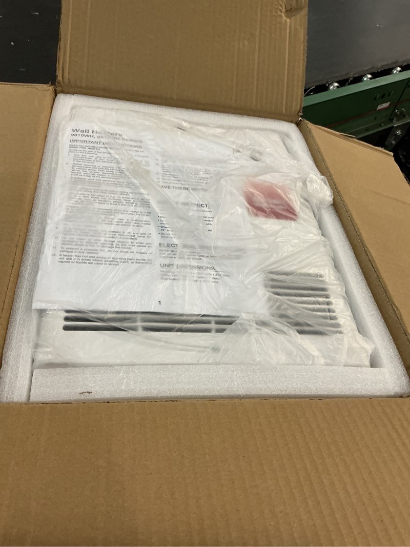 Condition photo showing Good Condition for 9815wh large capacity electric wall heater with built-in adjustable thermostat and silent motor, overheat protection, 1500 watts, 120/240 volts, white