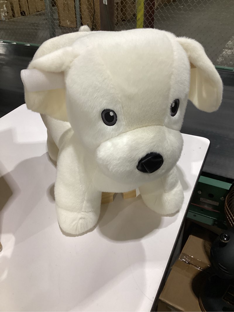 Condition photo showing Good Condition for Baby Rocking Horse,Labrador Wooden Rocking Horse for Toddlers 1 Year Old Cute Dog Stuffed Plush Ride-on Toy Rocking Animal for Baby Boys and Girls Nursery/Child Christmas or Birthday Gift