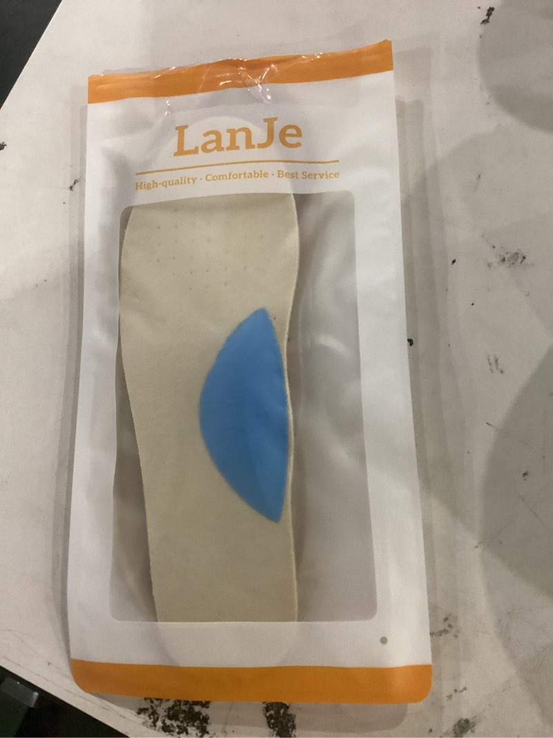 Condition photo showing Good Condition for leather barefoot shoe insoles with arch support | thin sockless inserts for women flats dress shoes | anti sweat & anti-odor | plantar fasciitis flat feet & arch pain relief, medium 7.5-9 size