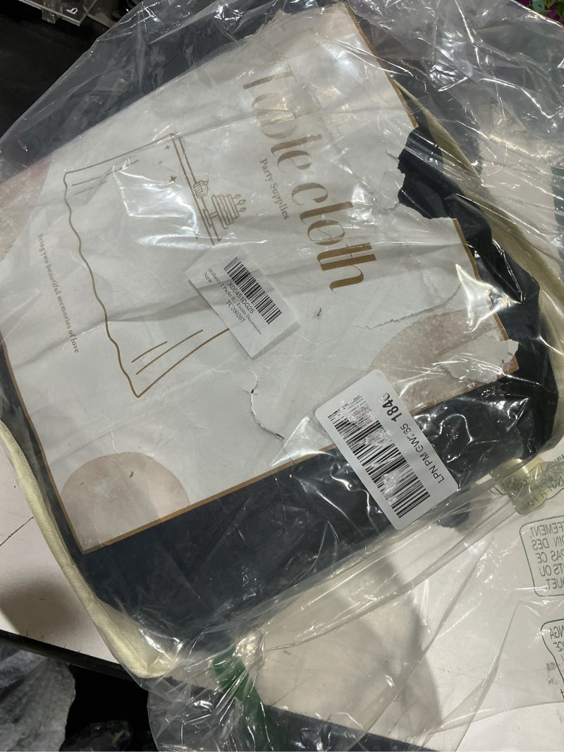 Condition photo showing Good Condition for shillance 2 packs black spandex table covers 6 foot, fitted stretch table cloth with skirts 72x30 inch, wrinkle-free floor length rectangle tablecloths for trade show weddings parties banquets events black 72" x 30" (6ft-2 pack)