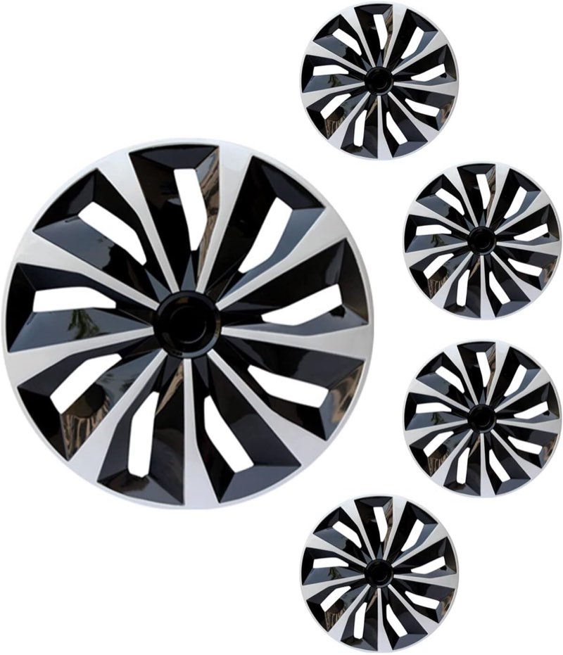 inch Hub Cover 4PC Black &Silver Replacement Hub Caps Enhanced Protection