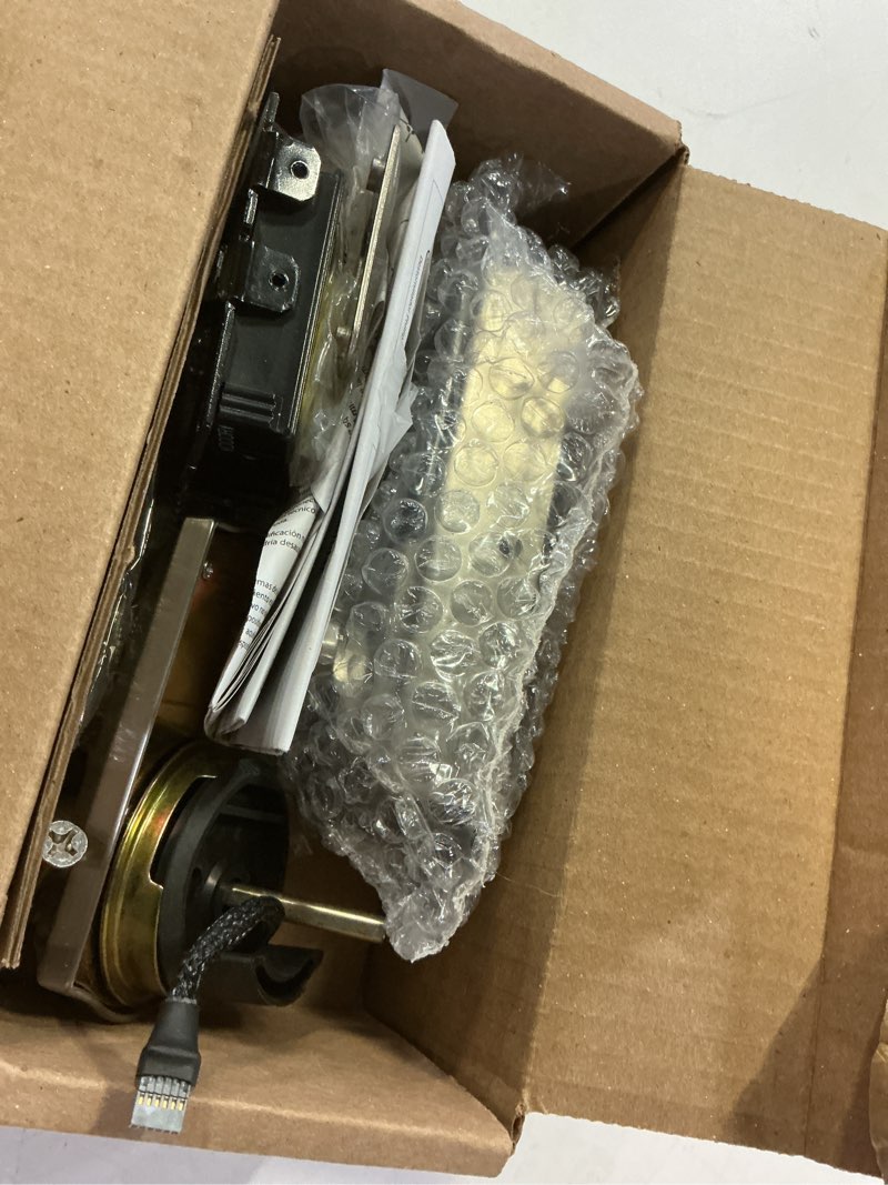 Condition photo showing As Is for homeconnect 620 satin nickel traditional z-wave long range enabled keypad smart lock with convenient keyless entry