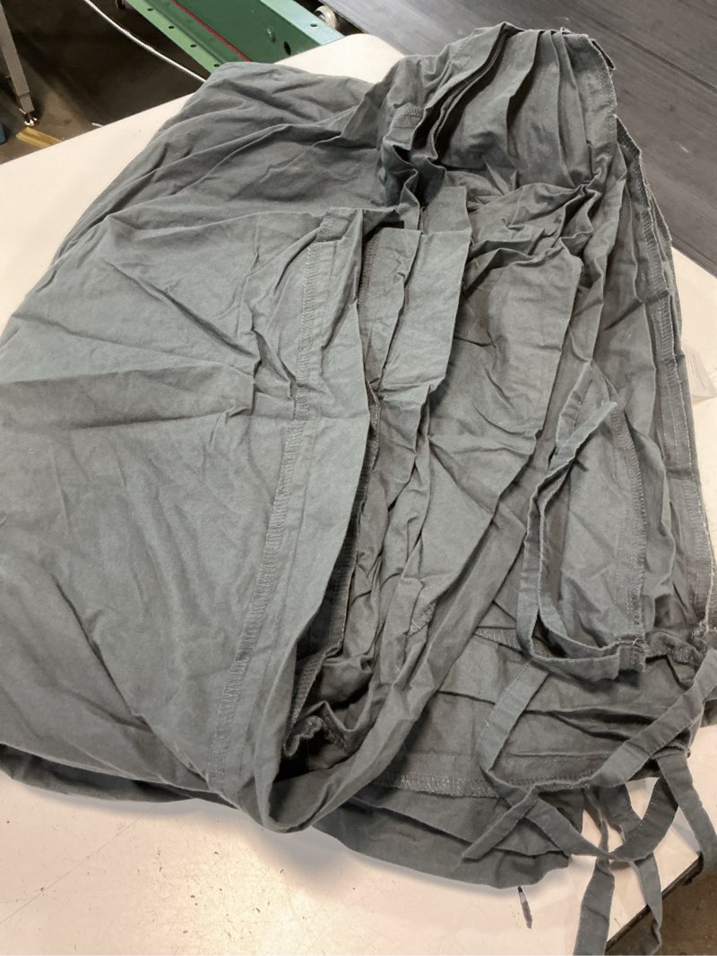 Condition photo showing As Is for quince organic brushed cotton duvet cover, king/cal king, nightfall