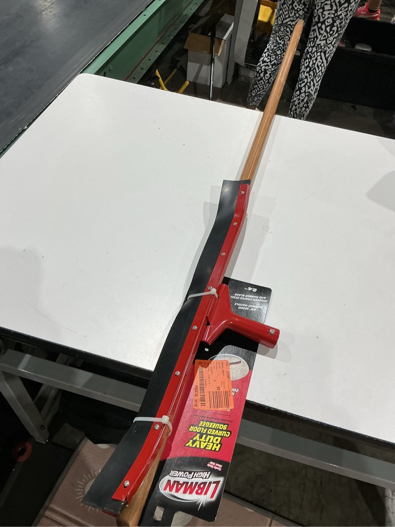 Condition photo showing Good Condition for 24 in. curved rubber floor squeegee with 60 in. wood handle