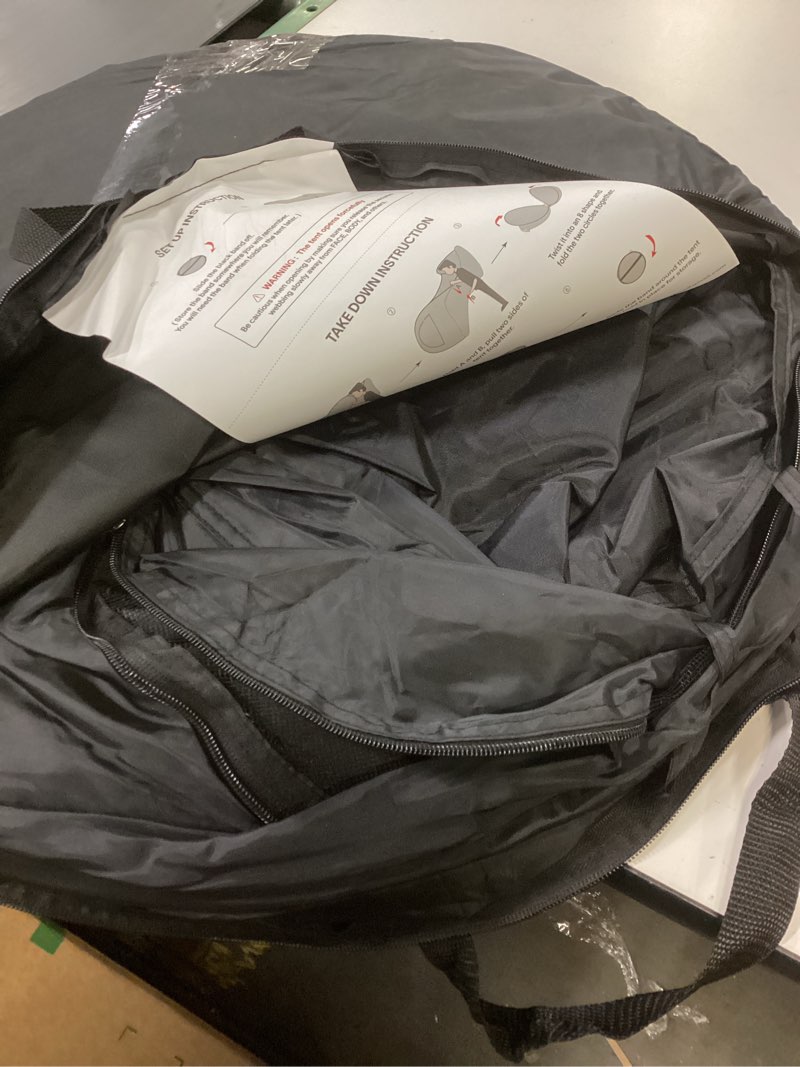 Condition photo showing As Is for LEEDOR Pop Up Bed Tent with Mesh & Shade Cloth Window,Bed Canopy Shelter Cabin Indoor Privacy Space Sleeping Tents,Blackout Light Reduction Breathable Dream Tent with Portable Bag for Kids Adults Twin