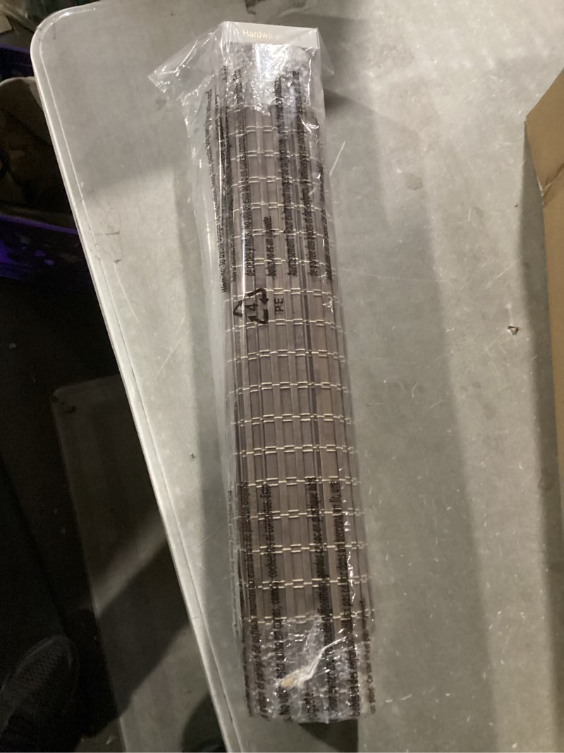 Condition photo showing New/Like New for lazblinds cordless bamboo roman shades, privacy blinds for interior windows, room darkening roll up bamboo blinds for home & patio, 22.5" w x 48" h, bdp-driftwood privacy - driftwood 22.5" w x 48" h
