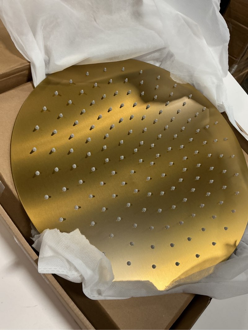 Condition photo showing Good Condition for Brushed Gold Shower Head And Faucet Set Complete With Valve Shower Fixtures With 6 Inch High Pressure Rain Shower Head Trim kit Rough Include Regaderas Para bBaÃ±o Modernas