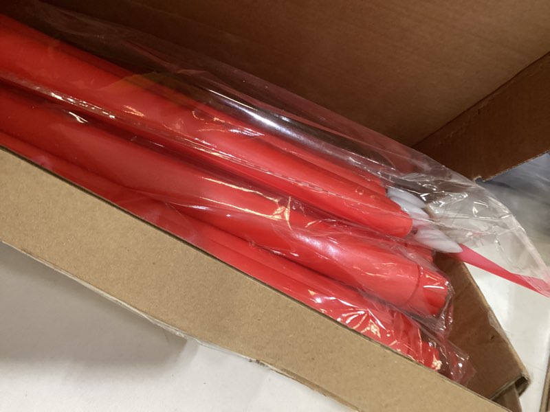 Condition photo showing Good Condition for Macarrie 24 Packs Flameless Taper Candles Battery Operated Fake 11 Inch Long Candlelight LED Flameless Candlesticks Flickering Tapered for Christmas Church Prayer New Year Wedding(Red)