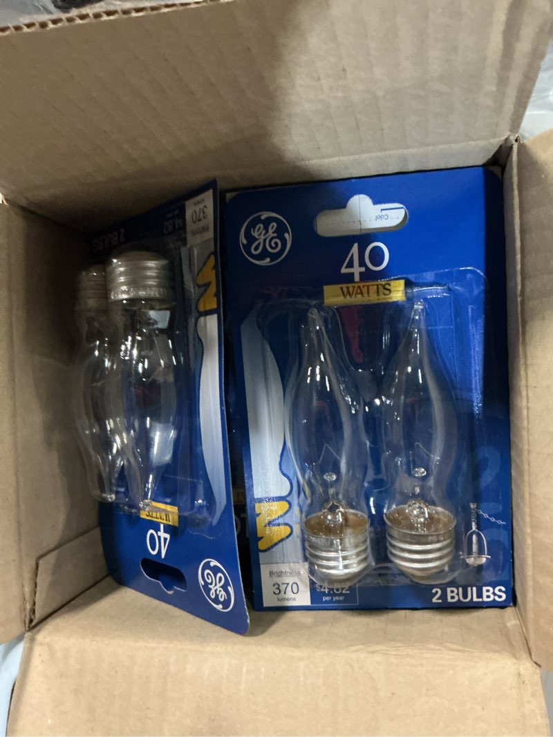Condition photo showing New/Like New for ( 6 pack)ge 40 watt fan chandelier bulb, 2 ct