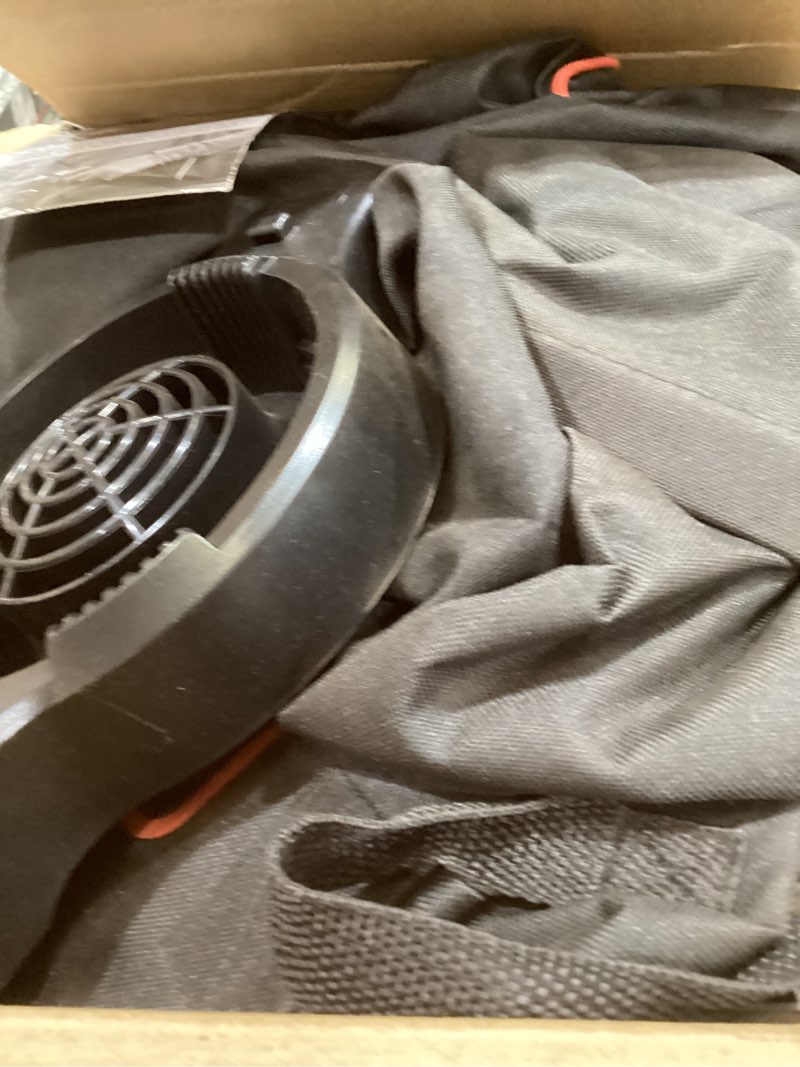Condition photo showing As Is for black+decker leaf blower, leaf vacuum and mulcher 3 in 1, backpack blowers for lawn care,250 mph airflow, 400 cfm delivery power, reusable bag included, corded (bebl7000)