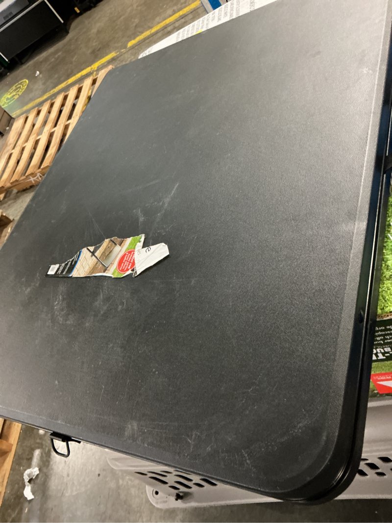 Condition photo showing Good Condition for 6' rectangle centerfold folding table, black