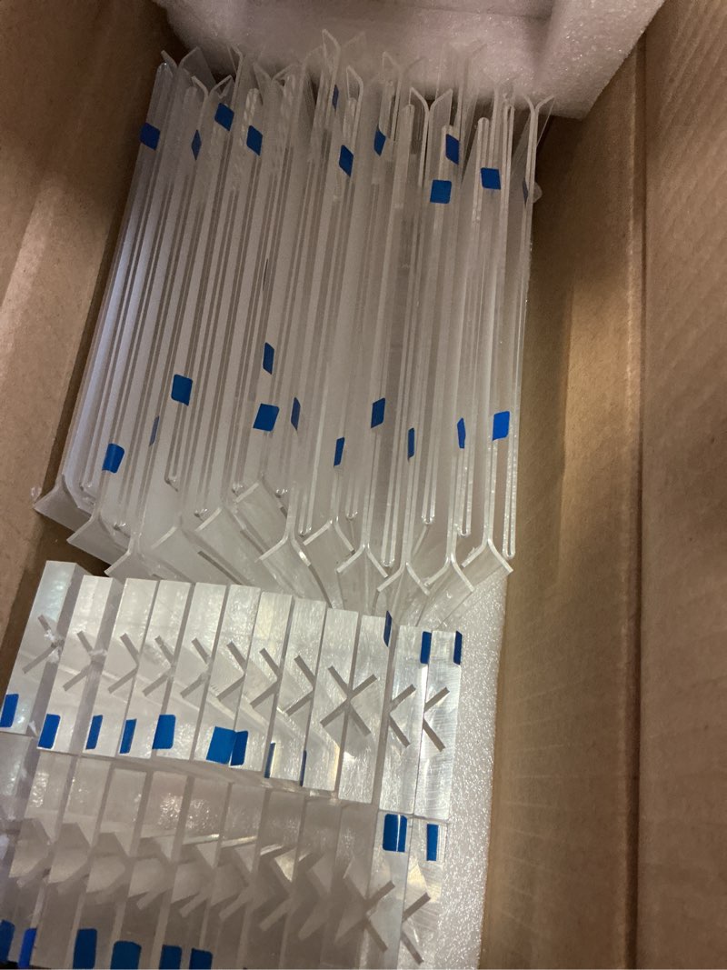 Condition photo showing New/Like New for dynta 24 pack acrylic sign holder 4x6 picture frame double sided t shape vertical flyer menu holder clear table stands for display restaurant office home wedding 4x6 inches