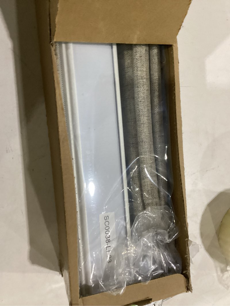 Condition photo showing New/Like New for (not tested)joydeco cordless roman shades, linen fabric window blinds, thermal insulated blackout blinds, room darkening shades for indoor windows, easy to install, 23\" w×75\" h, linen