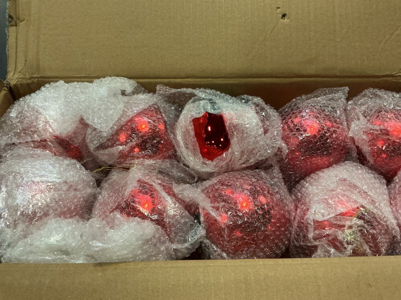 Condition photo showing Good Condition for 40 Pcs Christmas Ball Ornaments 4 Inch UV Resistant and Waterproof Shatterproof Shiny Plastic Christmas Tree Hanging Ornaments Decoration for Indoor Outdoor Holiday Party(Red) 4 Inch Red 40