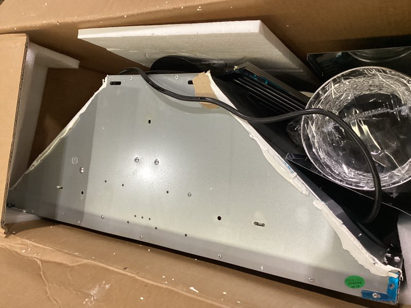 Condition photo showing As Is for cosmo cos-63175s 30 in. vista collection 380 cfm ducted wall mount range hood, touch controls, led lights, stainless steel 30 inch touch stainless steel