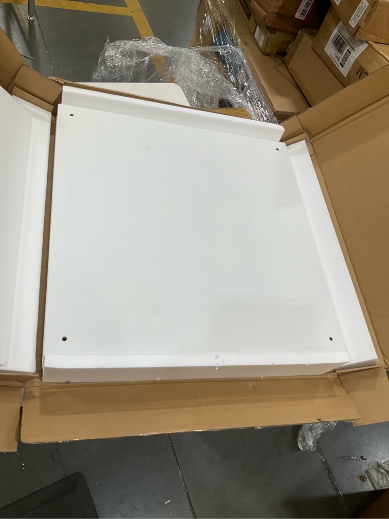 Condition photo showing Good Condition for mmeoluook large end table square side table modern sofa table 20 inch industrial coffee table nightstand with 2-tier storage shelf for living room bedroom white mlbz06w white modern